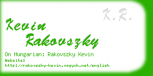 kevin rakovszky business card